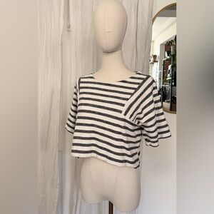 Banana Republic Black and White Crop Boxy T-Shirt